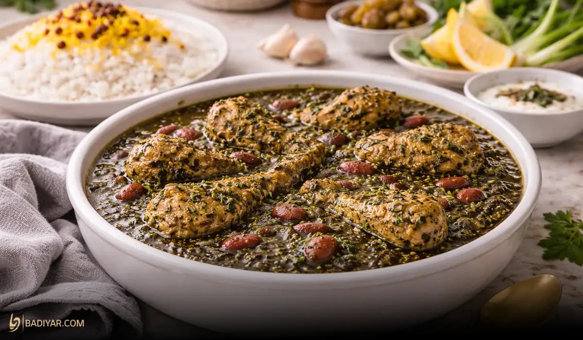 قرمه سبزی با مرغ