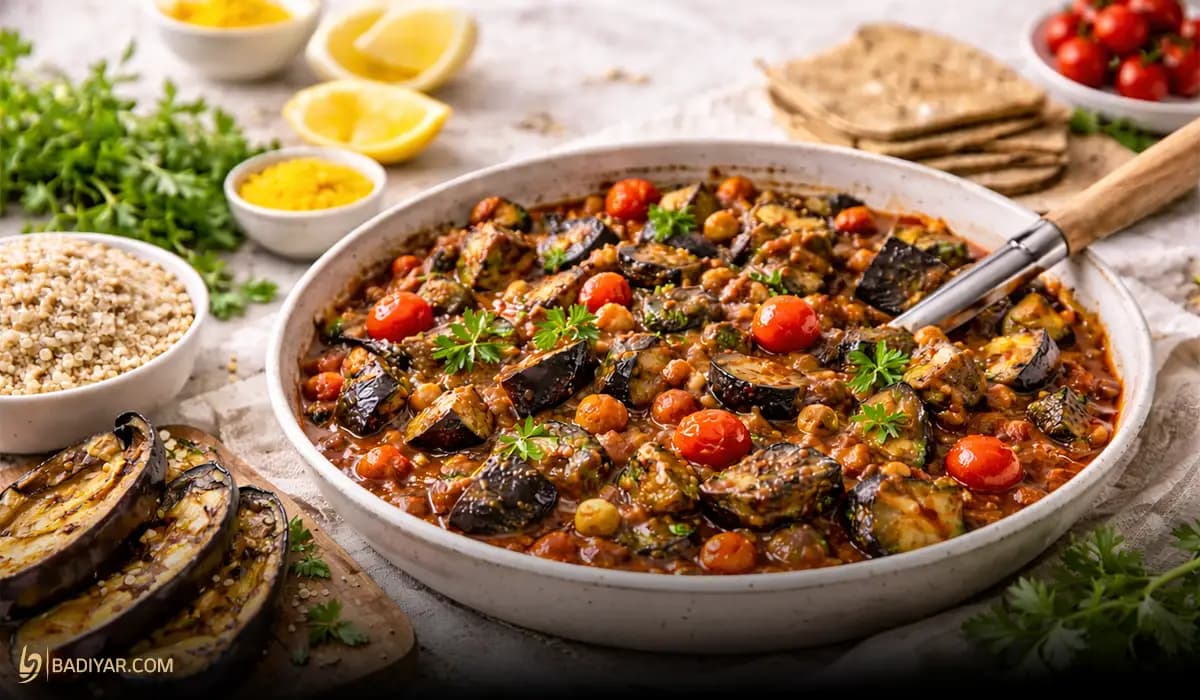 خوراک بادمجان کبابی رژیمی