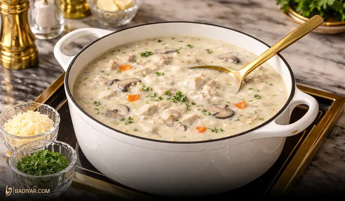 طرز تهیه سوپ شیر خوش‌طعم و جاافتاده؛ با بافت لطیف و بدون بریدن